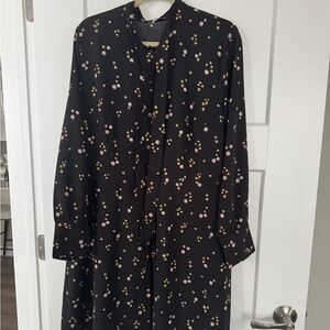 LOFT Floral Black Dress
